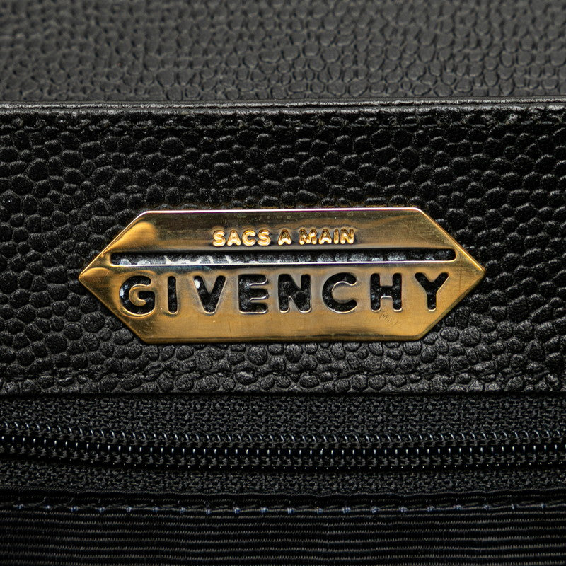ジバンシー ロゴ リュック バックパック ブラック ゴールド レザー レディース Givenchy 【中古】