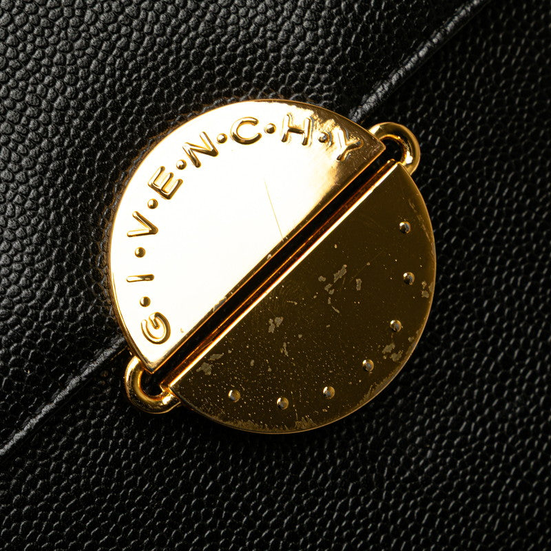 ジバンシー ロゴ リュック バックパック ブラック ゴールド レザー レディース Givenchy 【中古】