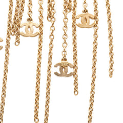 シャネル ココマーク ネックレス 01P ゴールド メッキ ラインストーン レディース CHANEL 【中古】