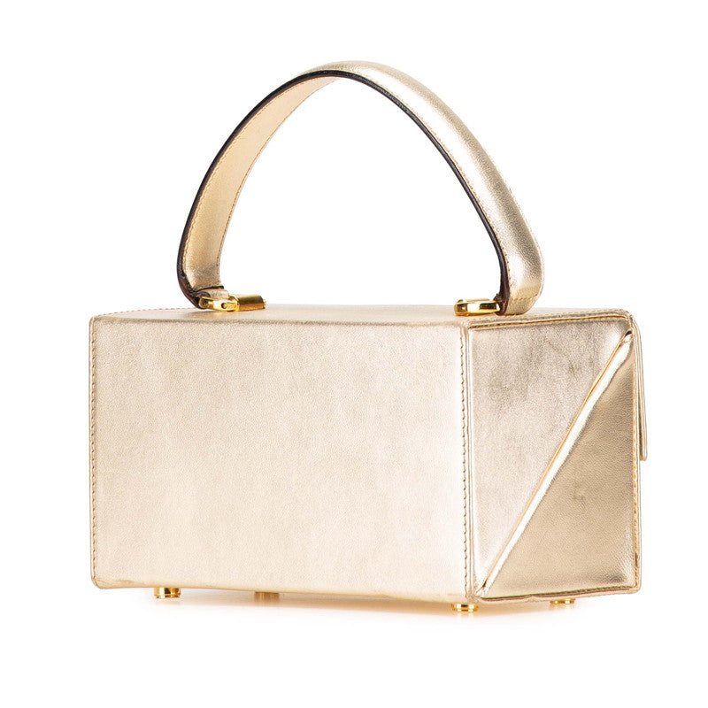 サルヴァトーレフェラガモ ガンチーニ バニティバッグ ハンドバッグ AQ-216154 ゴールド レザー レディース Salvatore Ferragamo 【中古】