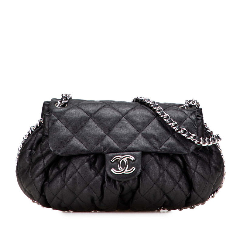 シャネル マトラッセ チェーン アラウンド ショルダーバッグ A49889 ブラック ラムスキン レディース CHANEL 【中古】