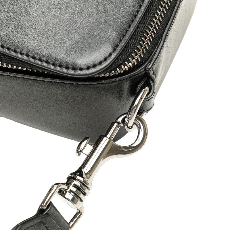 ヴェルサーチェ ショルダーバッグ ブラック ブルー レザー レディース VERSACE 【中古】