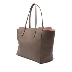 グッチ スウィング トートバッグ ショルダーバッグ 354397 ブラウン ピンク レザー レディース GUCCI 【中古】