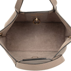 ヴァレンティノ ロックスタッズ ハンドバッグ ショルダーバッグ 2WAY グレー レザー レディース VALENTINO 【中古】