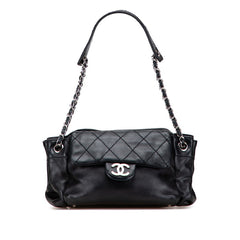 シャネル マトラッセ ココマーク ハンドバッグ ブラック ラムスキン レディース CHANEL 【中古】