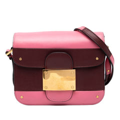 ヴァレンティノ ショルダーバッグ ピンク ワインレッド レザー レディース VALENTINO 【中古】