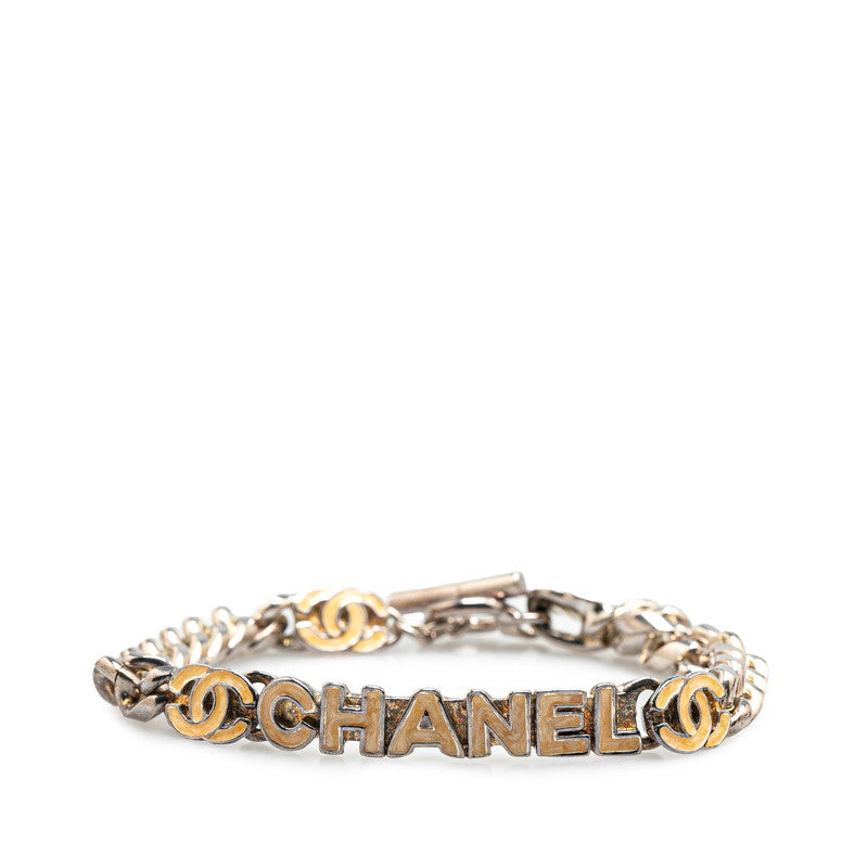 ロゴ ココマーク ブレスレット シルバー ベージュ メタル レディース 【中古】