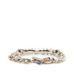 ロゴ ココマーク ブレスレット シルバー ベージュ メタル レディース 【中古】