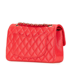 シャネル マトラッセ23 ココマーク Wフラップ チェーン ショルダーバッグ レッド ゴールド金具 キャビアスキン レディース CHANEL 【中古】
