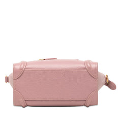 セリーヌ ラゲージ ナノ ショッパー ハンドバッグ ショルダーバッグ 2WAY ピンク レザー レディース CELINE 【中古】