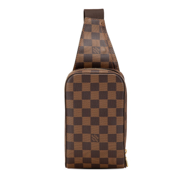 ルイ ヴィトン ダミエ ジェロニモス ボディバッグ ウエストバッグ N51994 ブラウン PVC レザー メンズ LOUIS VUITTON 【中古】