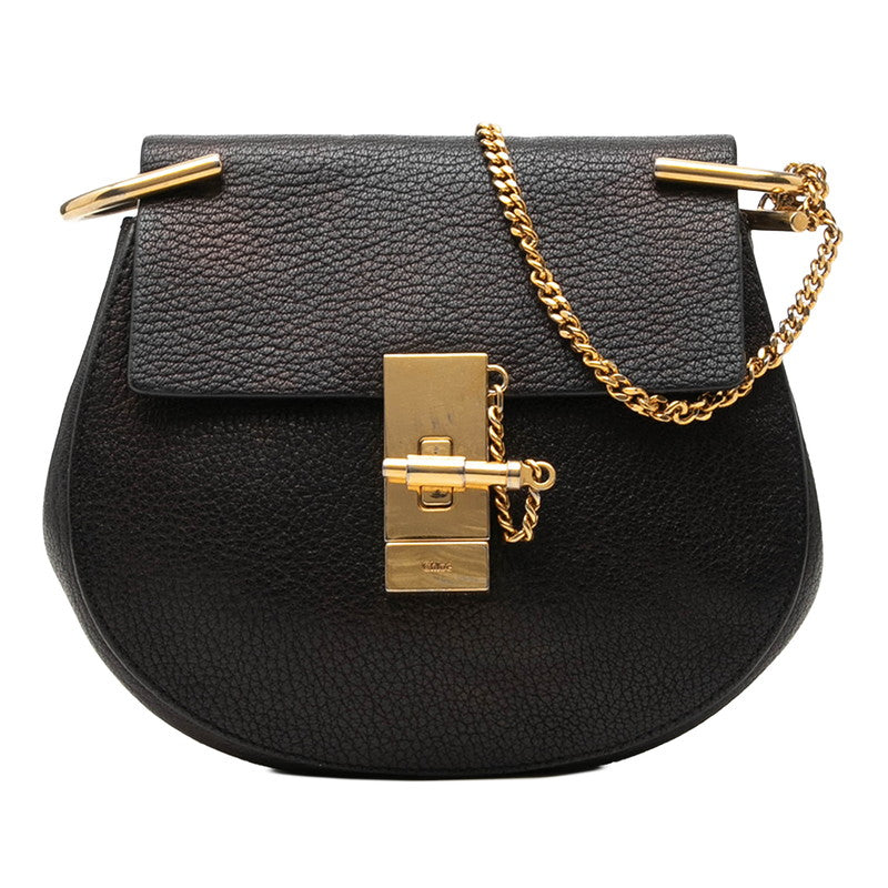クロエ ドリュー 斜めかけ チェーン ショルダーバッグ ブラック レザー レディース Chloe 【中古】