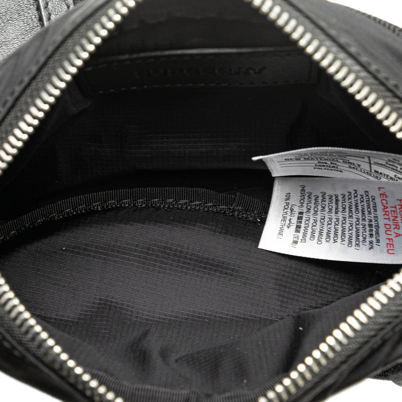 バーバリー ロゴプリント ボディバッグ ウエストバッグ ブラック ナイロン レディース BURBERRY 【中古】