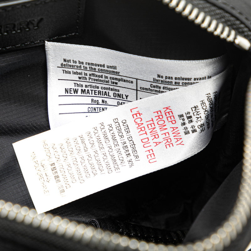 バーバリー ロゴプリント ボディバッグ ウエストバッグ ブラック ナイロン レディース BURBERRY 【中古】