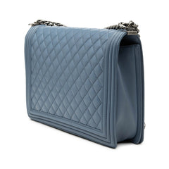 シャネル ココマーク マトラッセ ボーイシャネル30 チェーンショルダーバッグ ライトブルー ラムスキン レディース CHANEL 【中古】