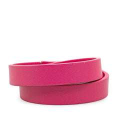 サルヴァトーレフェラガモ ガンチーニ 2連 ブレスレット ピンク ゴールド レザー メッキ レディース Salvatore Ferragamo 【中古】