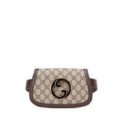 グッチ GGスプリーム ブロンディ ベルトバッグ ボディバッグ 703807 ベージュ ブラウン PVC レザー レディース GUCCI 【中古】