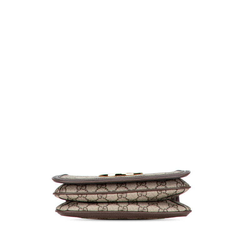 グッチ GGスプリーム ブロンディ ベルトバッグ ボディバッグ 703807 ベージュ ブラウン PVC レザー レディース GUCCI 【中古】