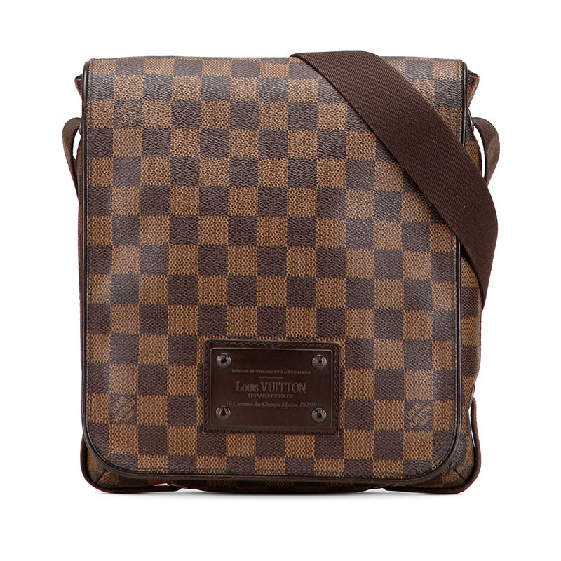 ルイ ヴィトン ダミエ ブルックリンPM 斜め掛け ショルダーバッグ N51210 ブラウン PVC レザー レディース LOUIS VUITTON 【中古】