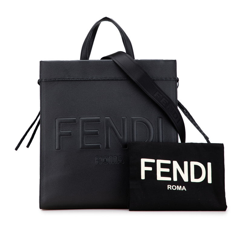 フェンディ ゴートゥー ショッパー Mサイズ トートバッグ ショルダーバッグ 2WAY 7VA583 ブラック レザー レディース FENDI 【中古】