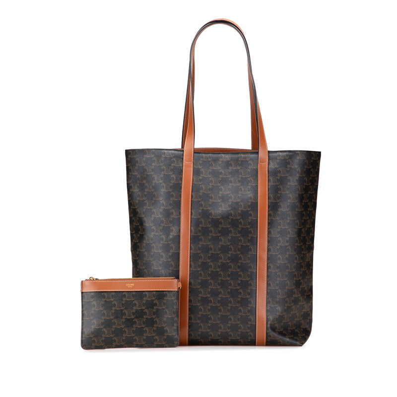 セリーヌ トリオンフ トートバッグ ショルダーバッグ ブラック ブラウン PVC レザー レディース CELINE 【中古】
