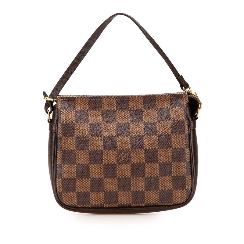 ルイ ヴィトン ダミエ トゥルース メイクアップ ハンドバッグ アクセサリーポーチ N51982 ブラウン PVC レザー レディース LOUIS VUITTON 【中古】