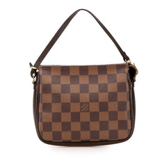ルイ ヴィトン ダミエ トゥルース メイクアップ ハンドバッグ アクセサリーポーチ N51982 ブラウン PVC レザー レディース LOUIS VUITTON 【中古】