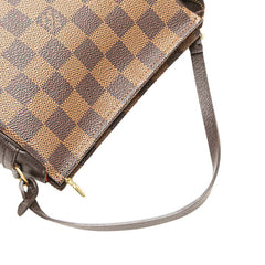 ルイ ヴィトン ダミエ トゥルース メイクアップ ハンドバッグ アクセサリーポーチ N51982 ブラウン PVC レザー レディース LOUIS VUITTON 【中古】