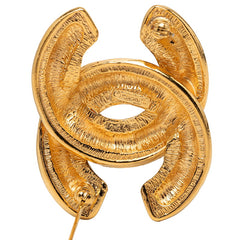 シャネル ヴィンテージ マトラッセ ココマーク ブローチ ゴールド メッキ レディース CHANEL 【中古】