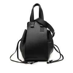 ロエベ アナグラム ハンモック スモール ハンドバッグ ショルダーバッグ ドローストリング 2WAY ブラック レザー レディース LOEWE 【中古】