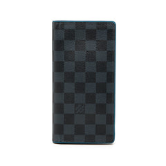 ルイ ヴィトン ダミエ コバルト ポルトフォイユ ブラザ 長財布 N63243 ネイビー ブルー PVC レザー メンズ LOUIS VUITTON 【中古】