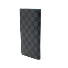 ルイ ヴィトン ダミエ コバルト ポルトフォイユ ブラザ 長財布 N63243 ネイビー ブルー PVC レザー メンズ LOUIS VUITTON 【中古】
