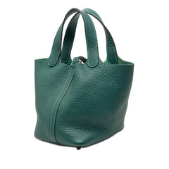 エルメス ピコタンロックPM ハンドバッグ マラカイト グリーン トゴ レディース HERMES 【中古】