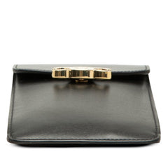 セリーヌ トリオンフ 斜め掛け チェーン フォンポーチ フォンホルダー ショルダー ブラック レザー レディース CELINE 【中古】