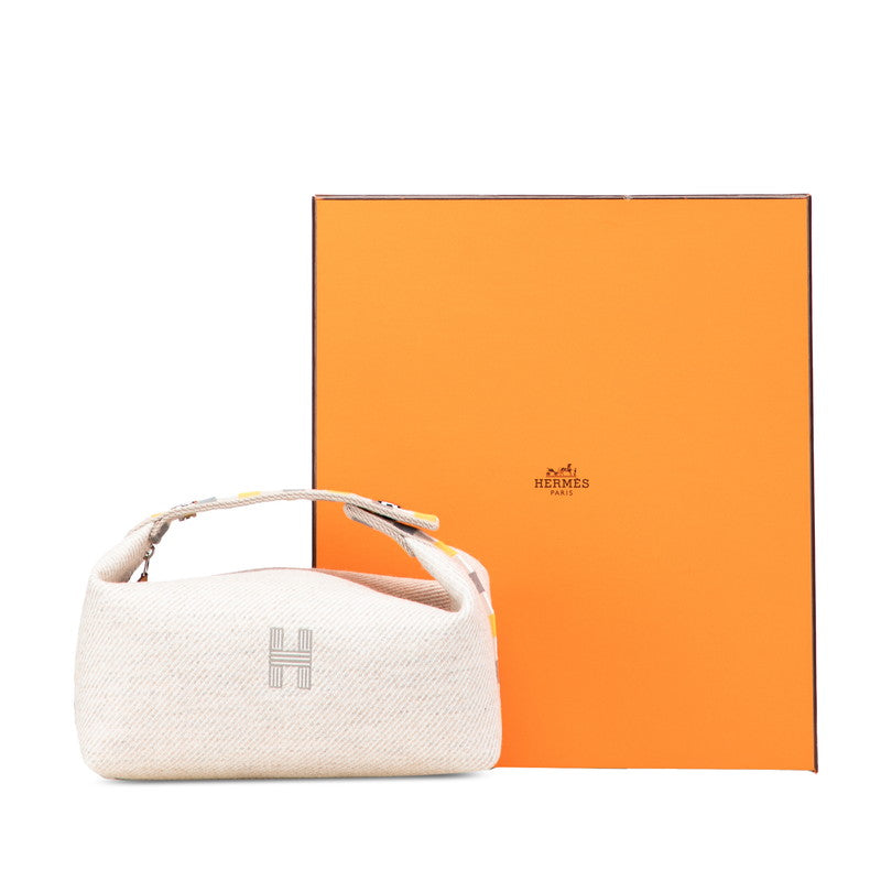 エルメス ブリッドアブラックPM ハンドバッグ ベージュ グレー ウール レディース HERMES 【中古】