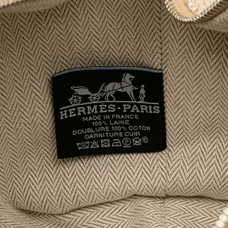 エルメス ブリッドアブラックPM ハンドバッグ ベージュ グレー ウール レディース HERMES 【中古】