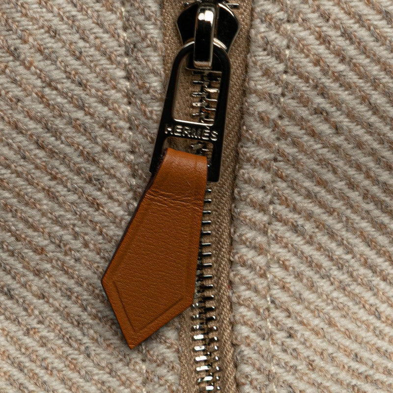 エルメス ブリッドアブラックPM ハンドバッグ ベージュ グレー ウール レディース HERMES 【中古】