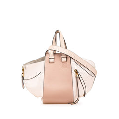 ロエベ アナグラム ハンモック スモール ハンドバッグ ショルダーバッグ 2WAY ピンク ベージュ レザー レディース LOEWE 【中古】