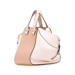 ロエベ アナグラム ハンモック スモール ハンドバッグ ショルダーバッグ 2WAY ピンク ベージュ レザー レディース LOEWE 【中古】
