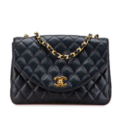 シャネル マトラッセ ココマーク チェーン ショルダーバッグ ブラック ラムスキン レディース CHANEL 【中古】