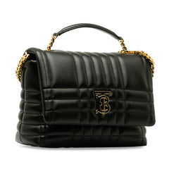 バーバリー ローラ サッチェル チェーン ショルダーバッグ ハンドバッグ 2WAY ブラック ゴールド レザー レディース BURBERRY 中古