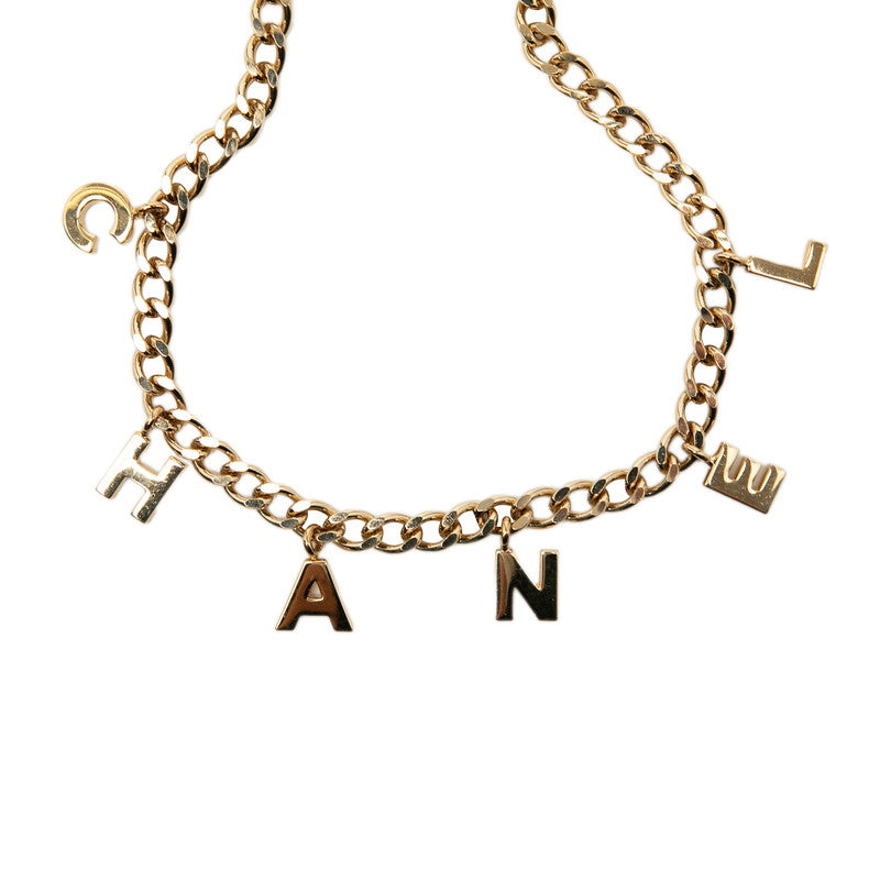 シャネル ロゴ チェーンベルト シャンパンゴールド メッキ レディース CHANEL 【中古】