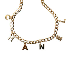シャネル ロゴ チェーンベルト シャンパンゴールド メッキ レディース CHANEL 【中古】
