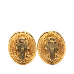 シャネル ヴィンテージ ココマーク オーバル イヤリング ゴールド メッキ レディース CHANEL 【中古】