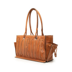 ロエベ アナグラム ショッパー トート トートバッグ ショルダーバッグ ブラウン レザー レディース LOEWE 【中古】