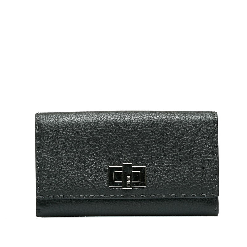 フェンディ ピーカブー セレリア シルバー金具 長財布 8M0308 グレー レザー レディース FENDI 【中古】