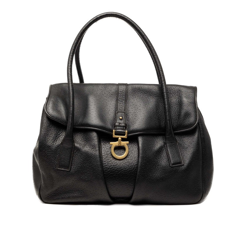 サルヴァトーレフェラガモ ガンチーニ トートバッグ ハンドバッグ ブラック レザー レディース Salvatore Ferragamo 【中古】