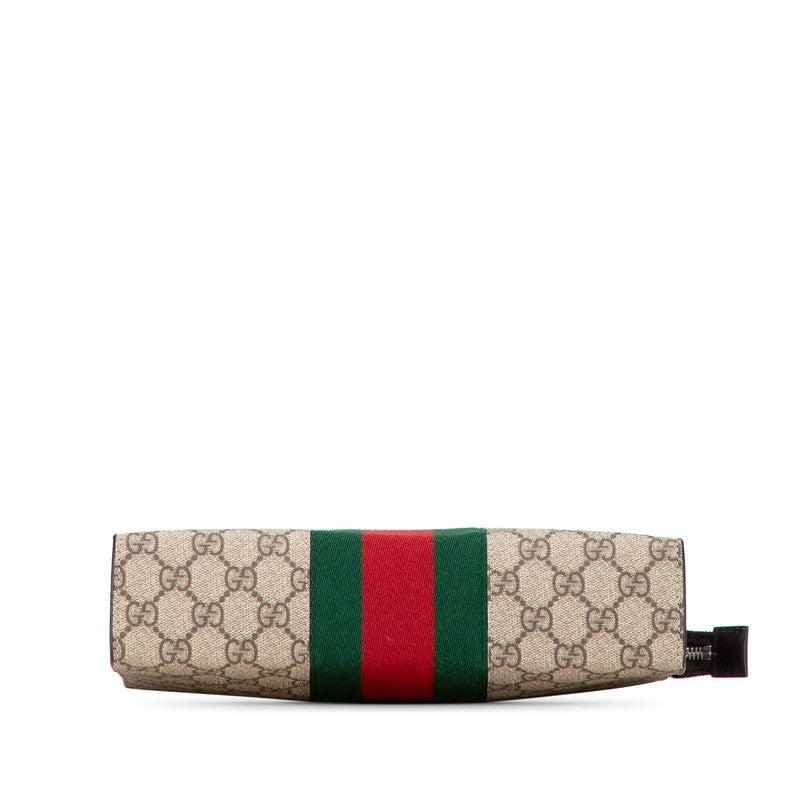 グッチ GGスプリーム シェリーライン クラッチバッグ 475316 ブラック PVC レザー メンズ GUCCI 【中古】
