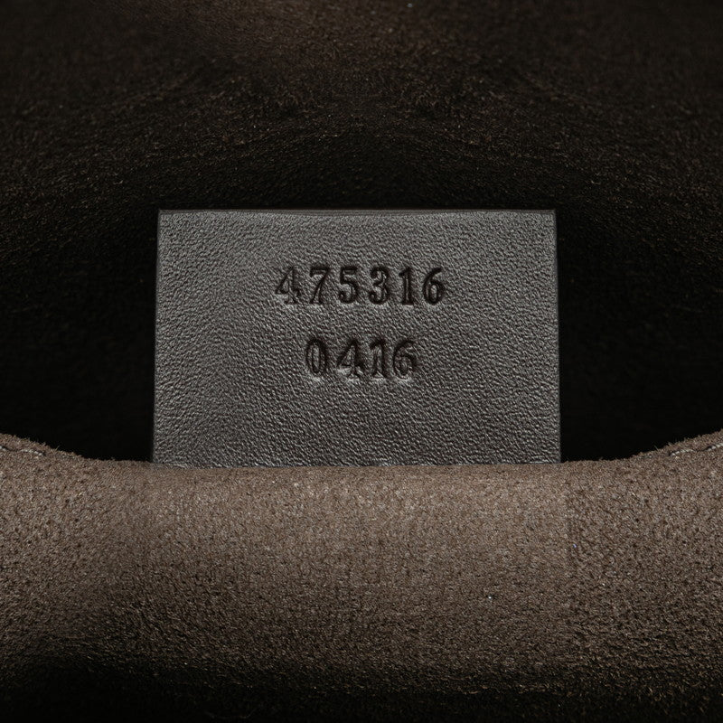 グッチ GGスプリーム シェリーライン クラッチバッグ 475316 ブラック PVC レザー メンズ GUCCI 【中古】
