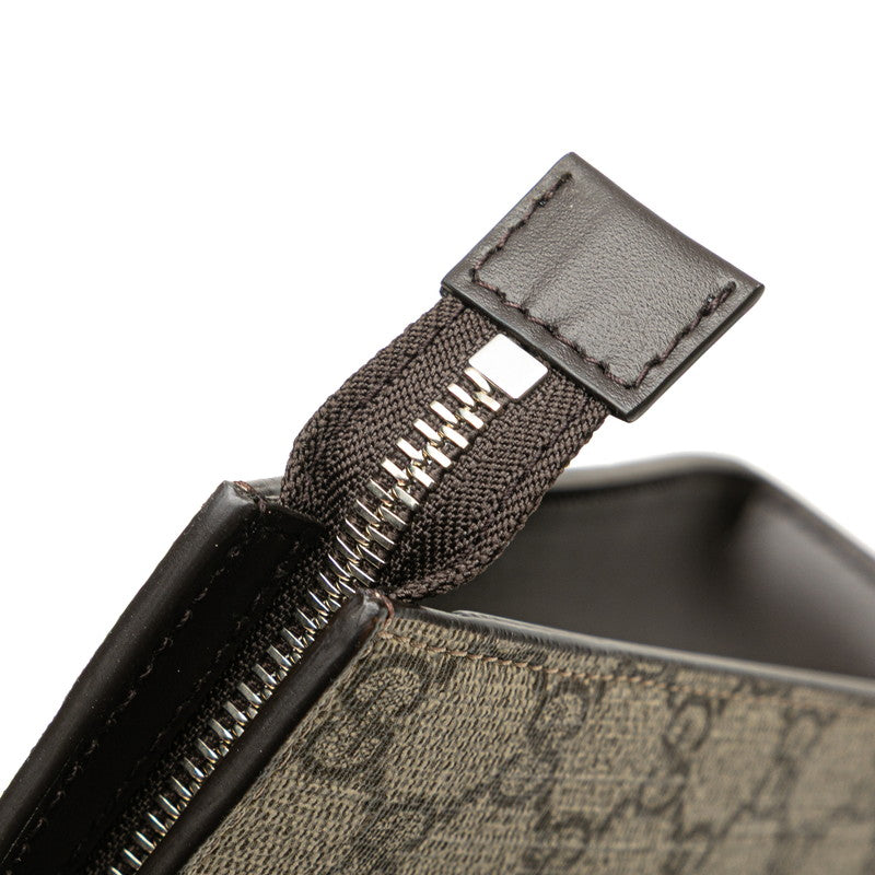 グッチ GGスプリーム シェリーライン クラッチバッグ 475316 ブラック PVC レザー メンズ GUCCI 【中古】